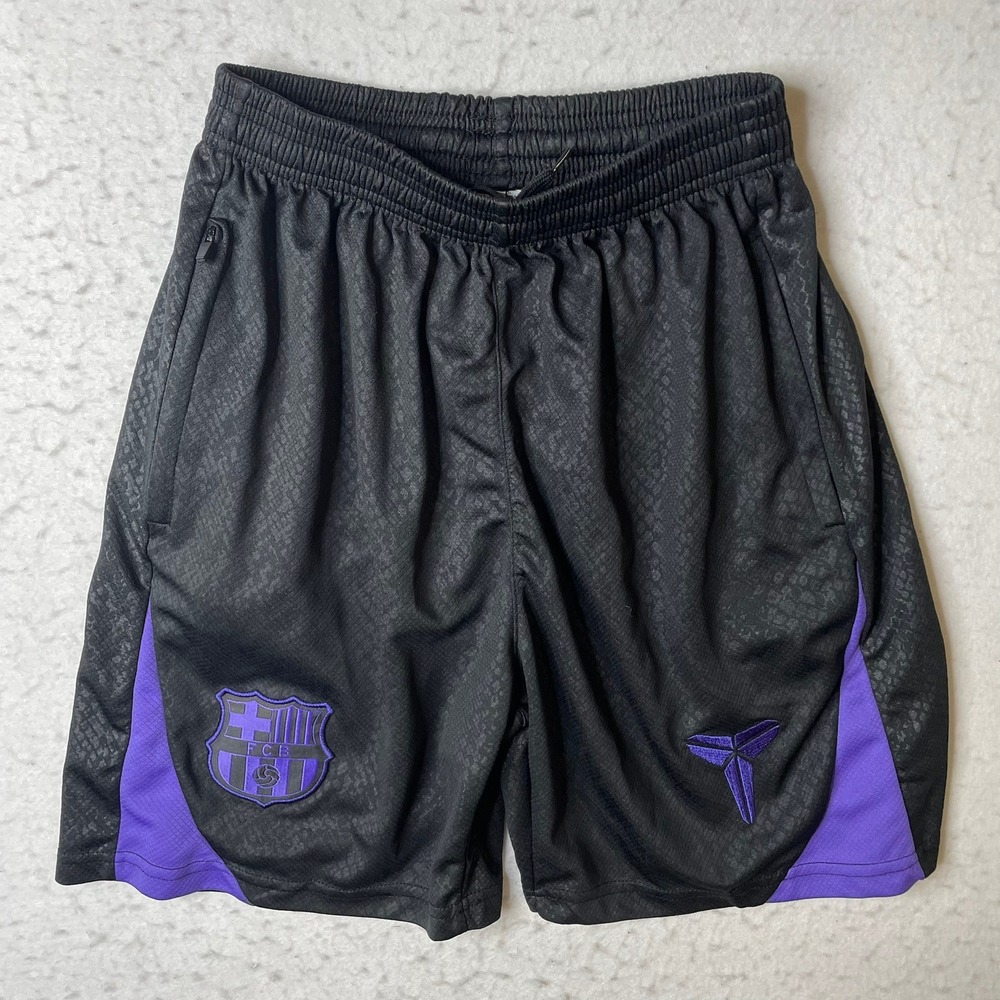Nike‎ Kobe Bryant FC Barcelona Basketball Shorts Black Purple Youth Size S